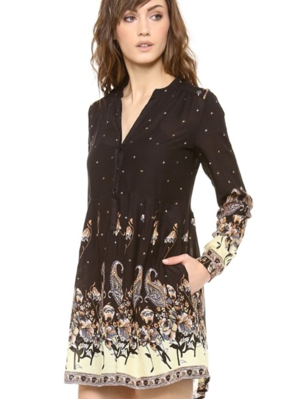 Free People Sierra Valley Paisley Dress in Black - X-Small - Picture 13 of 13